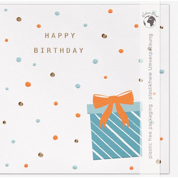 Geburtstag Good Vibes Quadratische unverpackte Glückwunschkarte mit Umschlag Geschenk Tupfen Happy Birthday