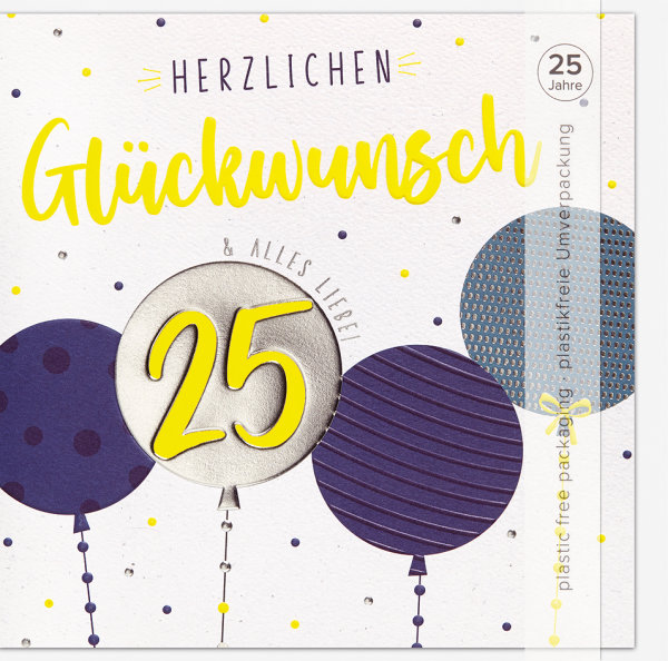 Geburtstag - Good Vibes - Glückwunschkarte im Format 15,5 x 15,5 cm mit Briefumschlag