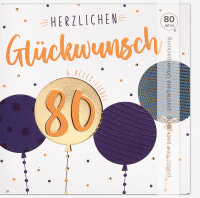 80. Geburtstag - Good Vibes - Glückwunschkarte im...
