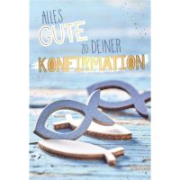 Konfirmation Glückwunschkarte mit Umschlag Fische