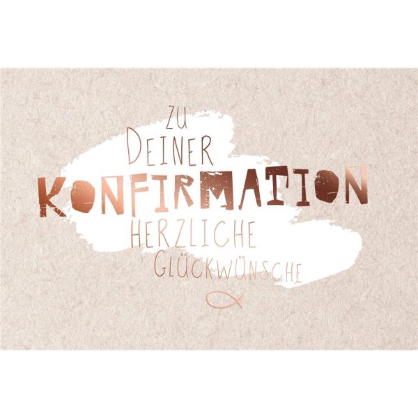 Konfirmation Naturkarton Glückwunschkarte mit Umschlag Schriftkarte