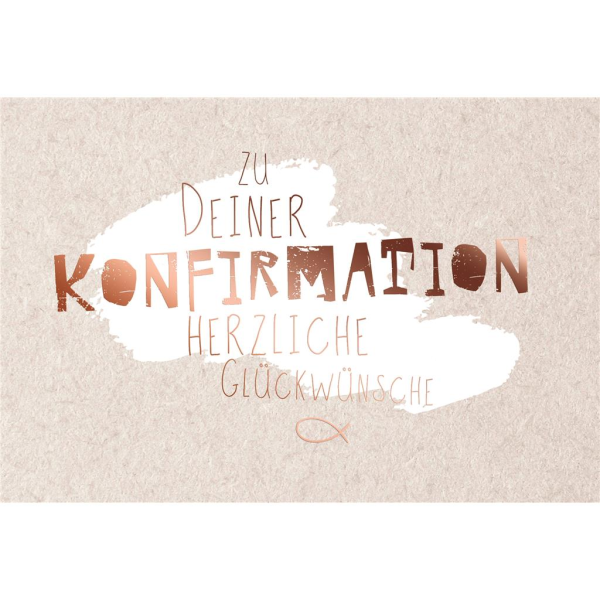 Konfirmation Naturkarton Glückwunschkarte mit Umschlag Schriftkarte