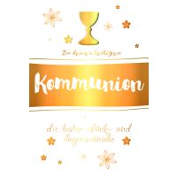 Kommunionkarte Glückwunschkarte mit Umschlag Kelch...