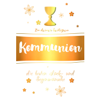 Kommunionkarte Glückwunschkarte mit Umschlag Kelch...