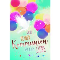 Kommunion Glückwunschkarte mit Umschlag Taubem...