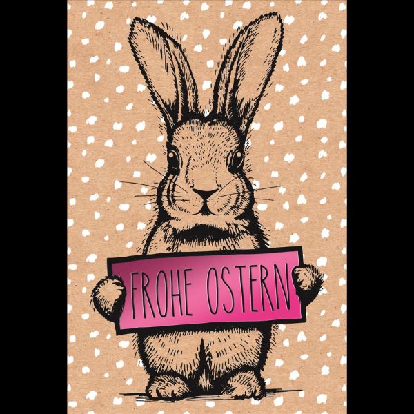 Ostern Naturkarton Glückwunschkarte mit Umschlag Hase