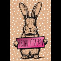 Ostern Naturkarton Glückwunschkarte mit Umschlag Hase