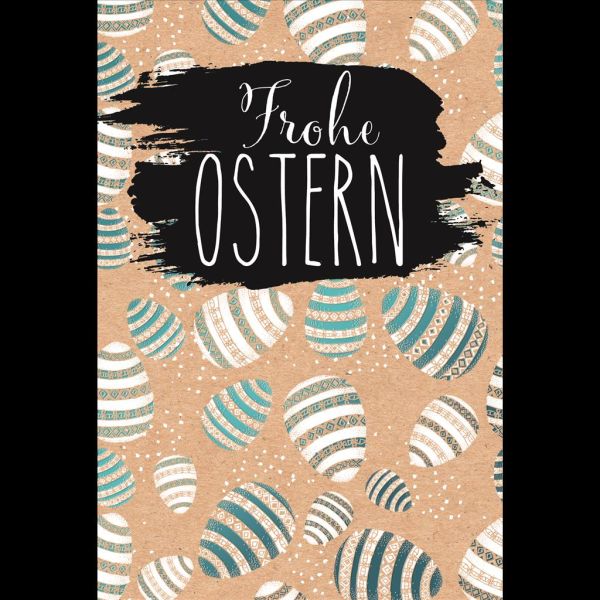 Ostern Naturkarton Glückwunschkarte mit Umschlag Ostereier