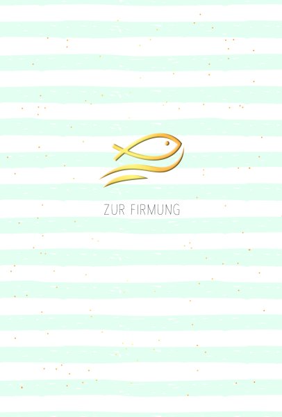 Firmung - Naturkarton - Glückwunschkarte im Format 11,5 x 17 cm mit Umschlag - Gezeichneter Fisch
