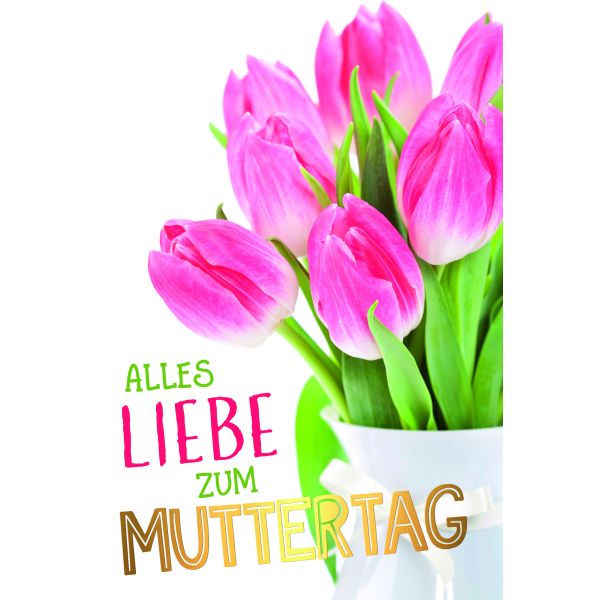 A Muttertag Glückwunschkarte mit Umschlag Tulpen, mit Goldfolie