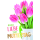 A Muttertag Glückwunschkarte mit Umschlag Tulpen, mit Goldfolie