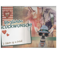 Allgemeine Wünsche - Soundkarte A5 im Format 14,8 x 21 cm - "Heute gibt´s a Busserl"