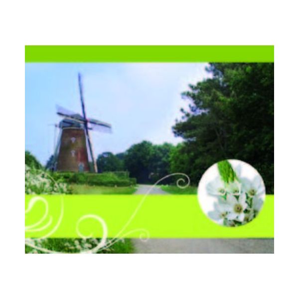 Ohne Text – Minikarte – 9 x 7,8 cm -  mit Briefumschlag – Windmühle