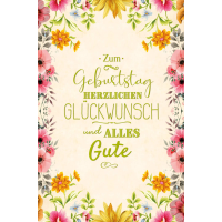 Geburtstag Glückwunschkarte mit Umschlag Blumen mit...