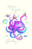 Geburtstag Skorpions Art - Karte mit Umschlag - Octopuss...