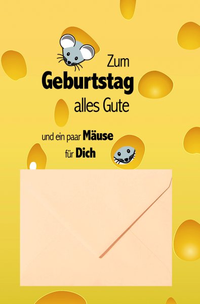 Geburtstag – Geldkarte - Glückwunschkarte im Format 11,5 x 17 cm mit Umschlag