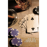Geburtstag Glückwunschkarte mit Umschlag Poker