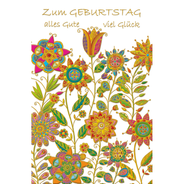 Geburtstagskarte Glückwunschkarte mit Umschlag Blumen Alles Gute Viel Glück