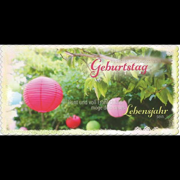 Geburtstag Glückwunschkarte mit Umschlag Lampions