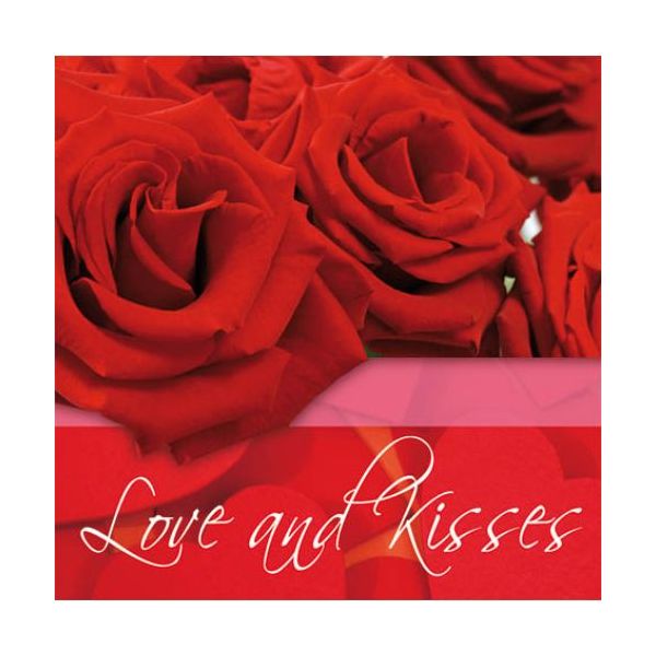 Liebet – Minikarte – 8 x 8 cm - mit Briefumschlag und Stanzung - Love and Kisses