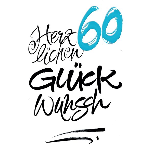 60. Geburtstag Karte mit Umschlag