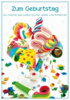 Geburtstag – Colourful Life - Postkarte im Format...