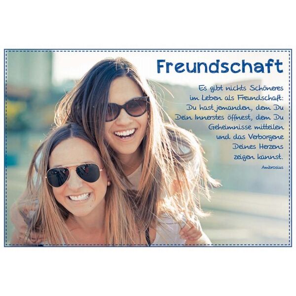 Allgemeine Wünsche  Postkarte Freundschaft zwei Frauen