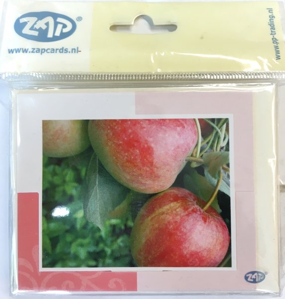 Ohne Text - Minikarte – 9 x 7,8 cm – mit Briefumschlag – Äpfel