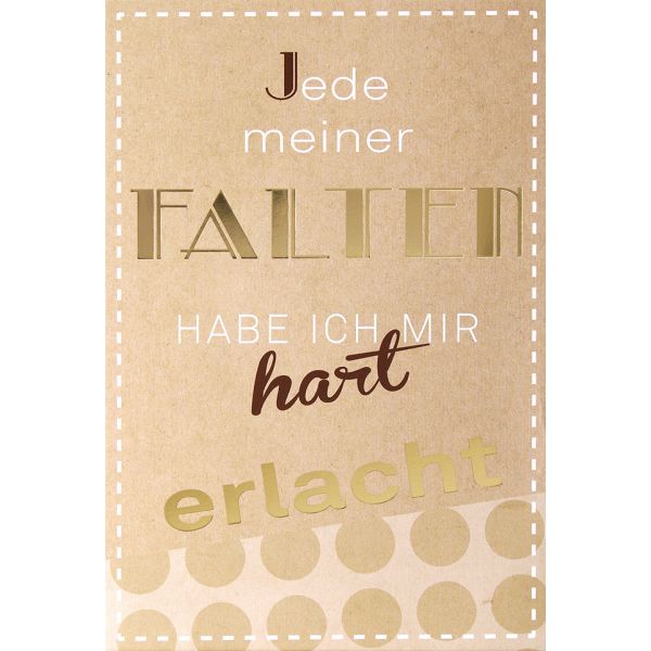 Postkarte True Words Jede meiner Falten habe ich mir hart erlacht