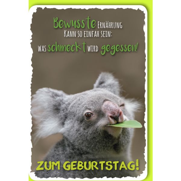 Geburtstag Glückwunschkarte mit Umschlag Koala