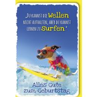 Geburtstag Glückwunschkarte mit Umschlag Hund auf...
