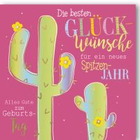 Geburtstag Glückwunschkarte mit Umschlag Kakteen