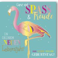 Geburtstag Glückwunschkarte mit Umschlag Flamingo