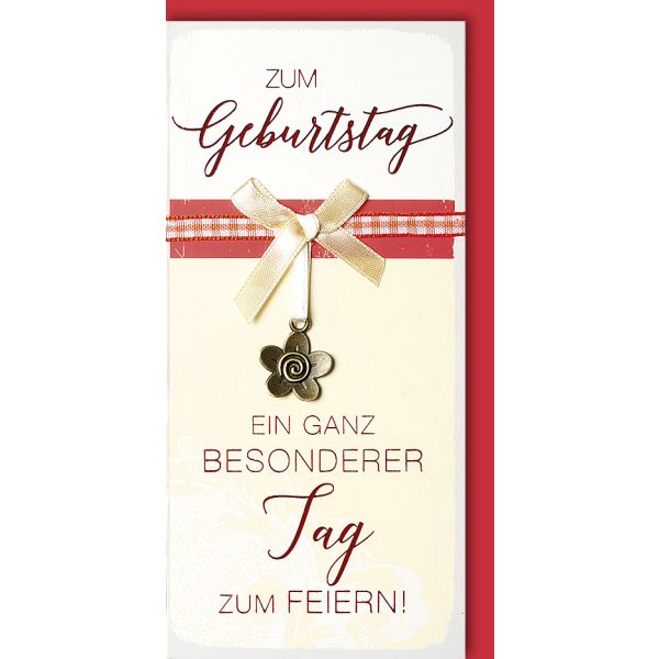 Geburtstag Craft Art Karte mit Umschlag Schleife rot