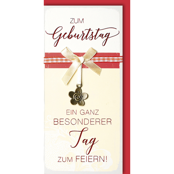 Geburtstag Craft Art Karte mit Umschlag Schleife rot