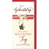 Geburtstag Craft Art Karte mit Umschlag Schleife rot