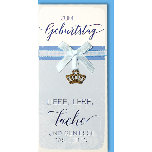 Geburtstag Craft Art Karte mit Umschlag Schleife blau