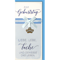 Geburtstag Craft Art Karte mit Umschlag Schleife blau