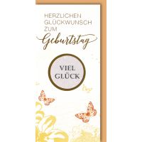 Geburtstag Craft Art Karte mit Umschlag Glitzerbutton braun