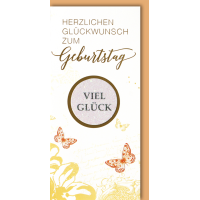 Geburtstag Craft Art Karte mit Umschlag Glitzerbutton braun