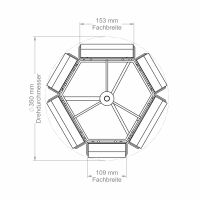 Postkarten-Thekenständer PKS 2/30 Tischdrehständer drehbar lichtgrau-silber Hoch- und Querformat für Postkarten