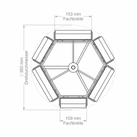 Postkarten-Thekenständer PKS 2/30 Tischdrehständer drehbar lichtgrau-silber Hoch- und Querformat für Postkarten