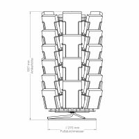 Postkarten-Thekenständer PKS 2/30 Tischdrehständer drehbar lichtgrau-silber Hoch- und Querformat für Postkarten