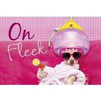 Postkarte #like On Fleek Hund unter Trockenhaube Friseur...