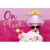 Postkarte #like On Fleek Hund unter Trockenhaube Friseur...