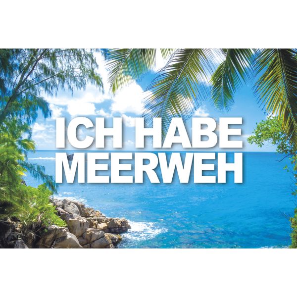 Postkarte #like Ich habe Meerweh – Meer Palmen