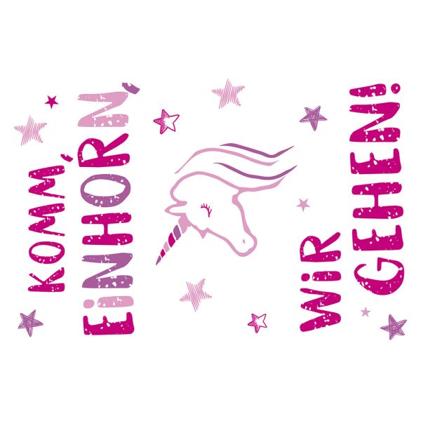 Postkarte #like Glückwunschkarte "Komm Einhorn, wir gehen!"