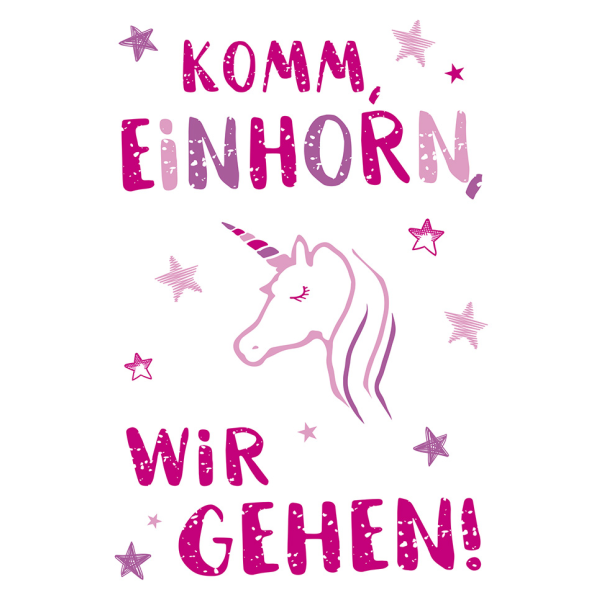 Postkarte #like Glückwunschkarte "Komm Einhorn, wir gehen!"