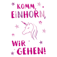 Postkarte #like Glückwunschkarte "Komm Einhorn,...