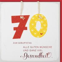 70. Geburtstag Quadratische Glückwunschkarte mit...